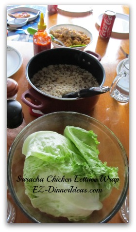 Sriracha Chicken Lettuce Wrap with Wild Rice