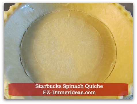 Starbucks Spinach Quiche - Use a butter knife to cut around the bottom ring of the other pie crust.