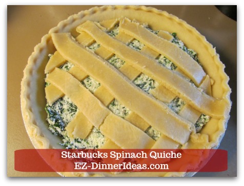 Starbucks Spinach Quiche - Feel free to use egg wash (optional) to brush on pie crust before baking.