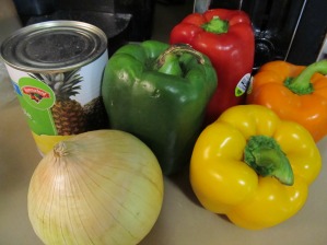 Basic vegetable ingredients for this sweet and sour pork recipe