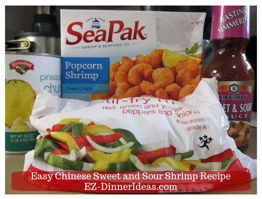 4 ingredients to make sweet and sour shrimp