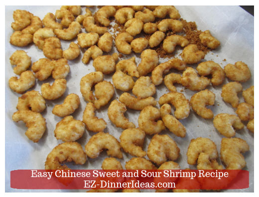 Popcorn shrimp on baking sheet