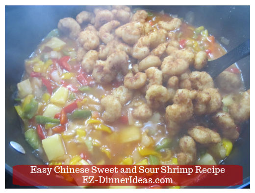 Popcorn shrimp in vegetable mix