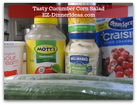 Best Cucumber Salad Recipe | Tasty Cucumber Corn Salad - 6 main ingredients, dressing included, make this salad.