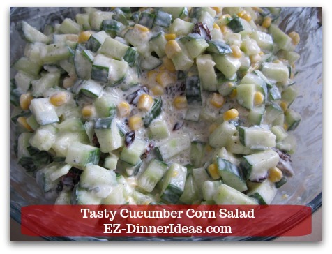 Best Cucumber Salad Recipe | Tasty Cucumber Corn Salad - Toss to combine everything together.