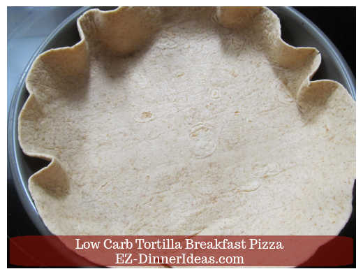 Soft tortilla in a cake baking pan Soft tortilla in a cake baking pan