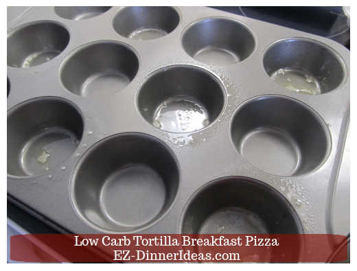 Muffin tin coated with no-stick cook spray Muffin tin coated with no-stick cook spray