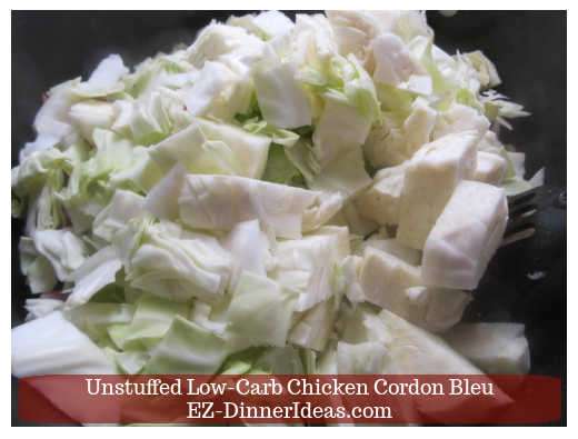 Cabbage in the same pan with ham