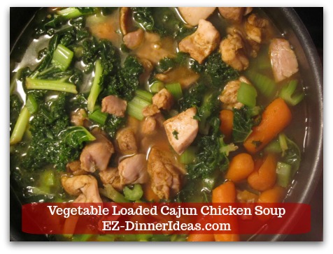Kale Chicken Soup | Vegetable Loaded Cajun Chicken Soup - Salt and pepper to taste and enjoy immediately.