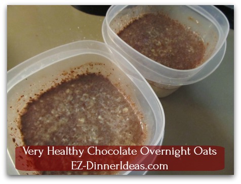 Very Healthy Chocolate Overnight Oats - Stir to combine all ingredients together