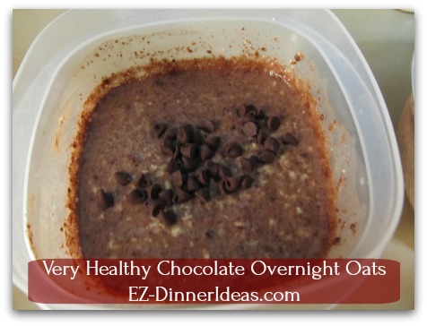 Very Healthy Chocolate Overnight Oats - Garnish with chocolate morsels (optional)