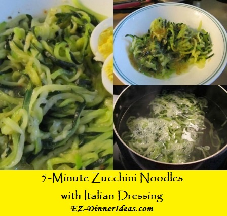Cooking for Two | 5-Minute Zucchini Noodles With Italian Dressing - 3 easy steps.  Boil, toss and ENJOY!